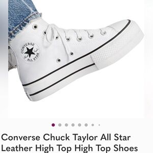 Converse Chuck Taylor All Star leather high tops. White size women’s 6.5